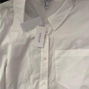 Brand New Derek Lam 10 Crosby White Button-Down Shirt (Size 14)
